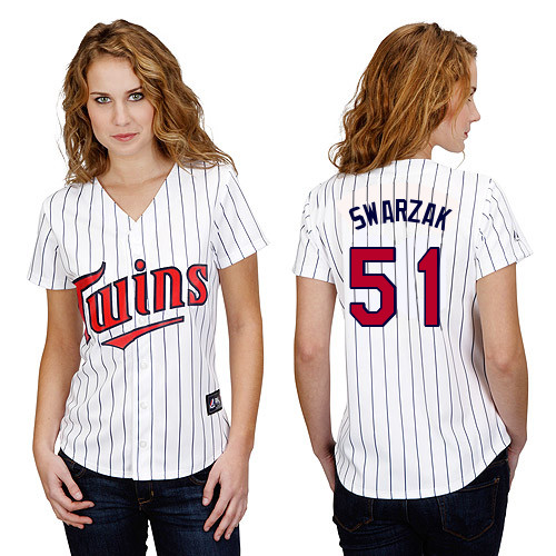 Anthony Swarzak #51 mlb Jersey-Minnesota Twins Women's Authentic Home White Baseball Jersey